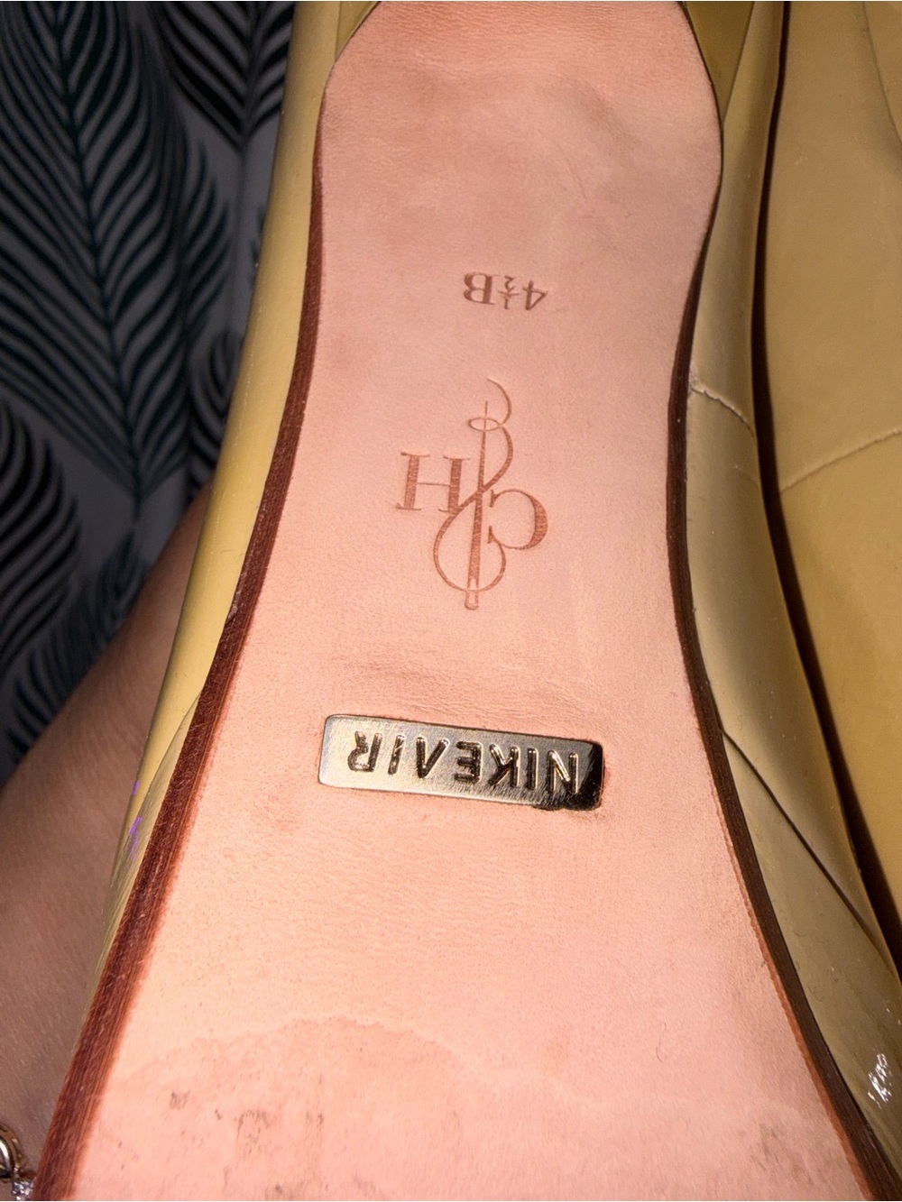 Cole Haan Yellow Patent Leather Peep-Toe Heels - Picture 4 of 8